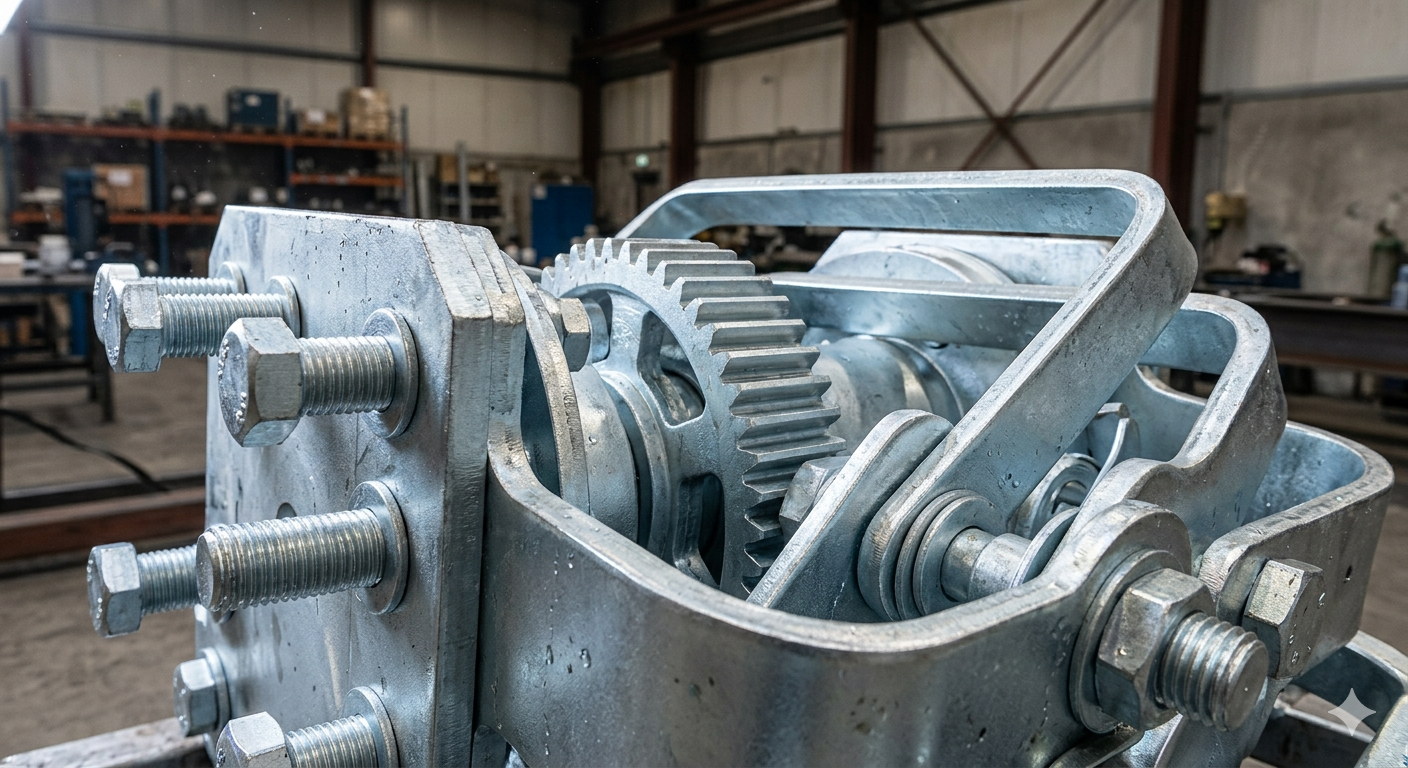 Zinc-plated industrial machinery for rust protection