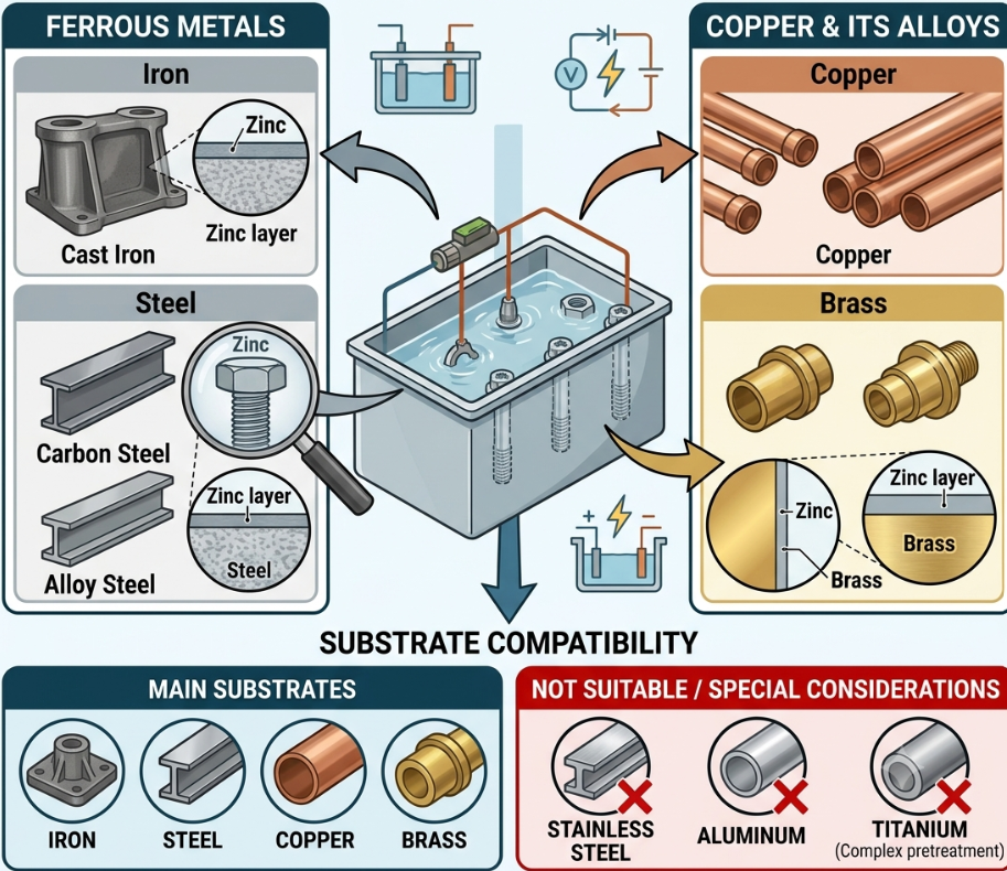 Metal parts prepared for zinc plating