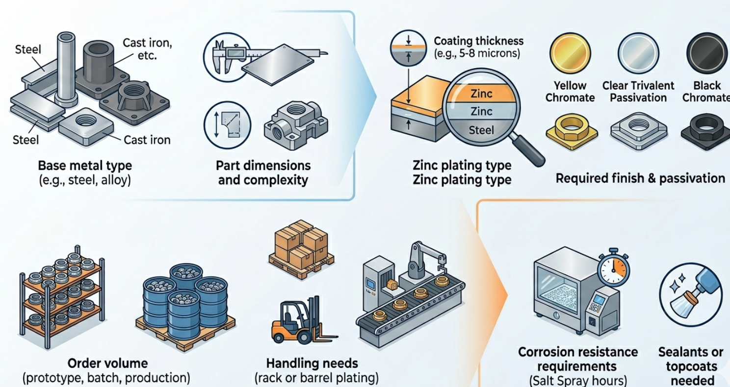 Zinc Plating Quote Process Metal parts and details used for zinc plating quote