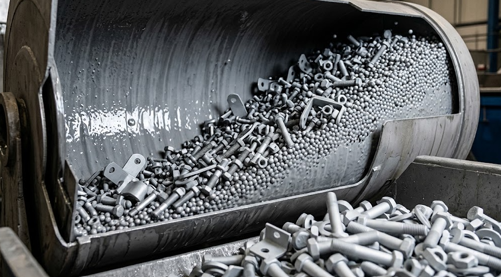 Mechanical Galvanizing Mechanical galvanizing for steel hardware